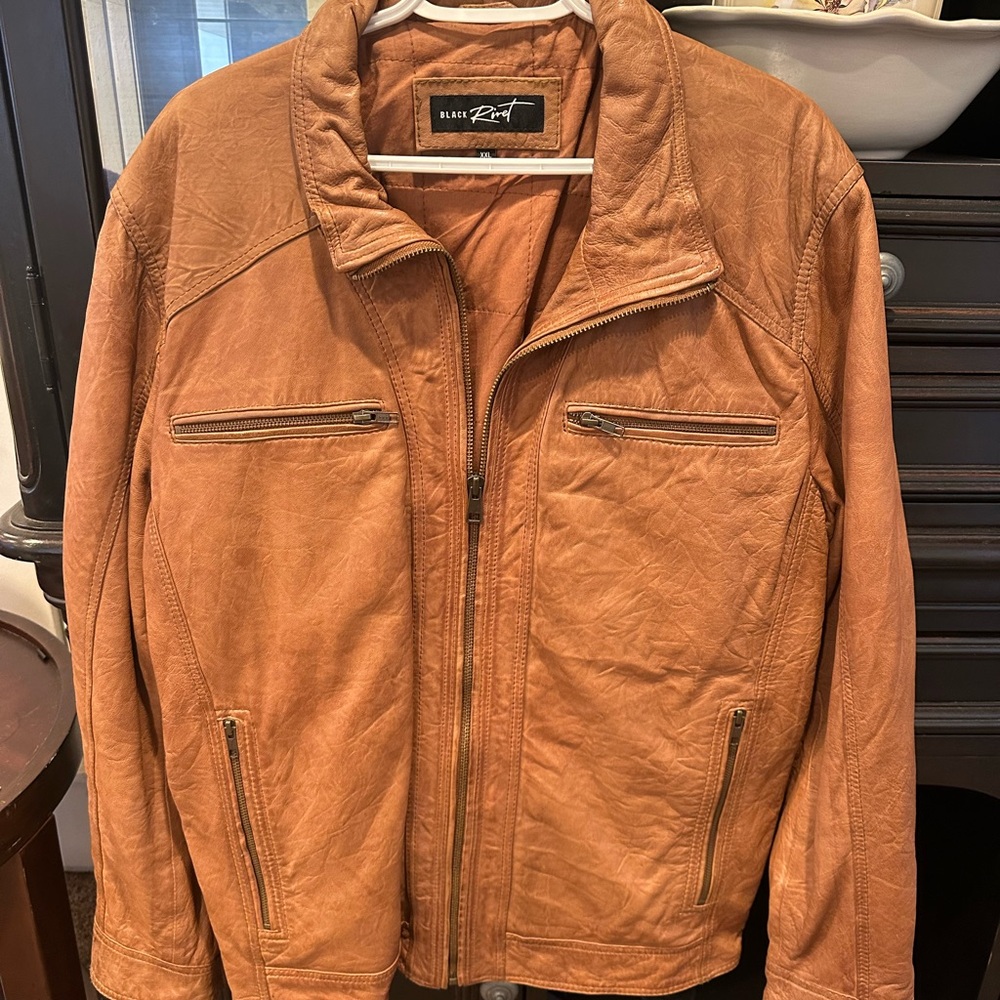 Black Rivet Men's Brown Leather Jacket